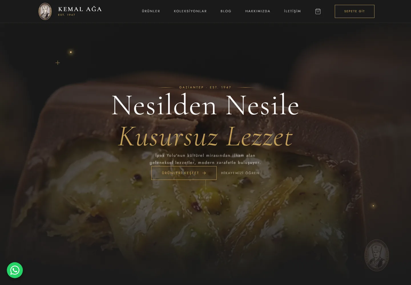 Kemal Ağa desktop website interface